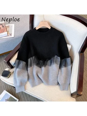 Neploe Оверсайз Свитер Полиэстер Женщины