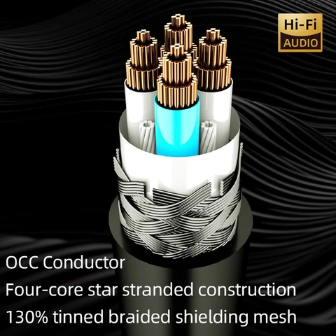 Высококачественный аудиокабель OCC Core от 3,5 мм до 2XLR, позолоченный разъем из углеродного волокна, стерео 3,5 разъема до 2XLR, мужской/женский микшерный кабель AMP