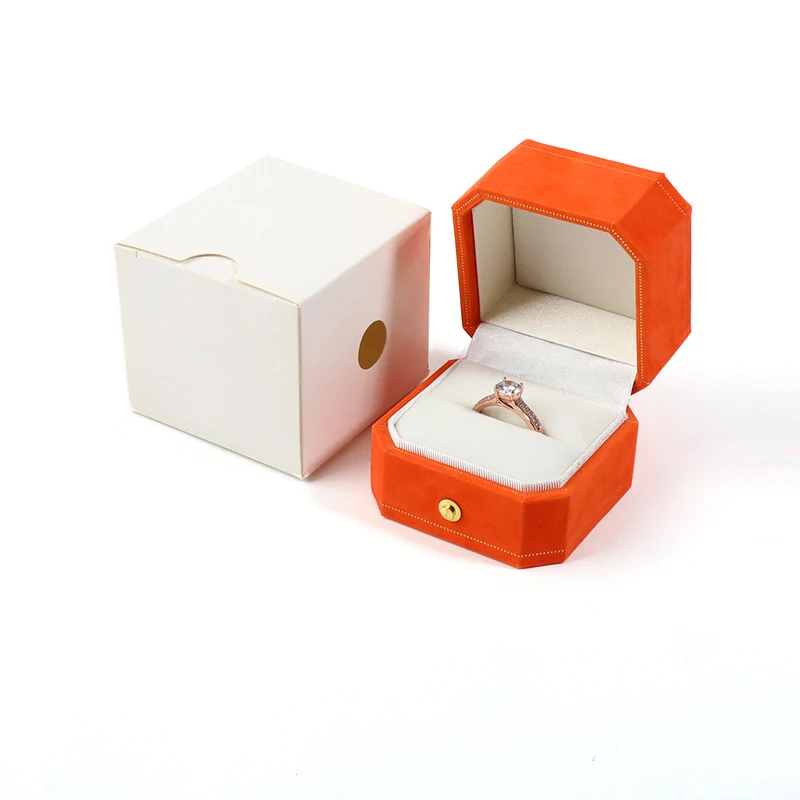 

Винтажная восьмиугольная коробка для украшений из бархата