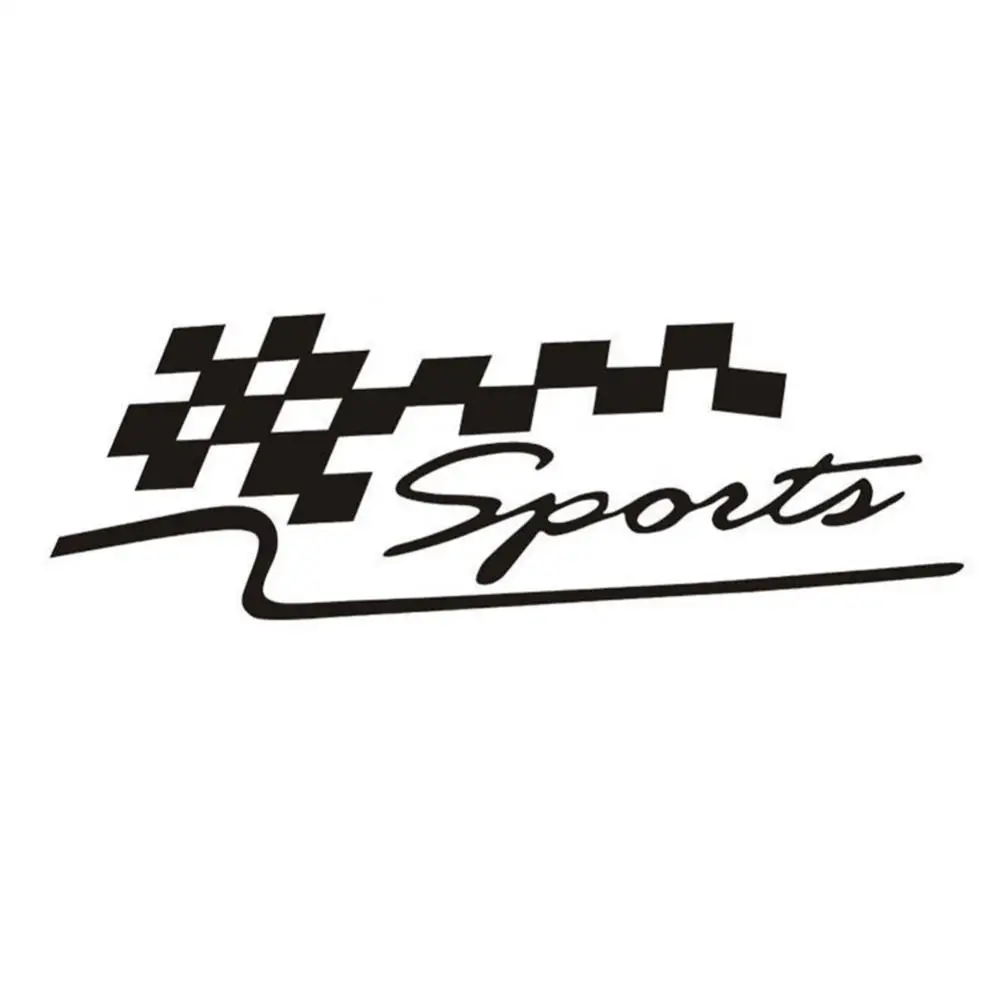 

Funny Word Sticker SPORT Letter Checkered Racing Flag Removable Car Sticker Auto Reflective Decal