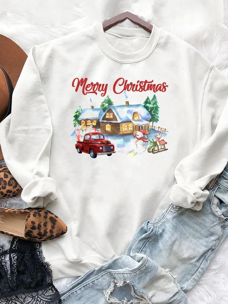 

Зимний тренд, милый Принт, Рождественский Графический свитшот, пуловеры для женщин, модная женская одежда на новый год