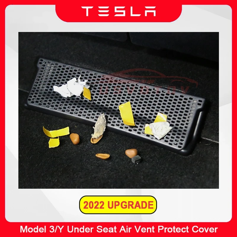 

2pcs Car Rear Under Seat Air Vent Dust Cover For Tesla Model 3 Y Backseat Conditioning Air Outlet Anti-blocking Grille Protector