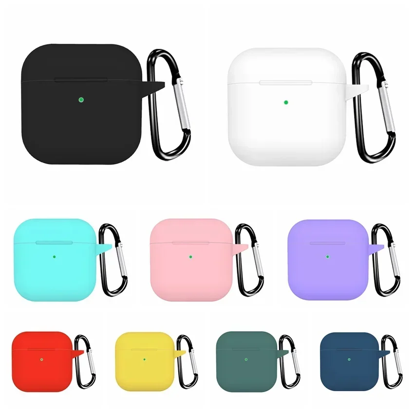 Защитные силиконовые чехлы PRO4 для TWS Pro4 Bluetooth наушников однотонные с бесплатным