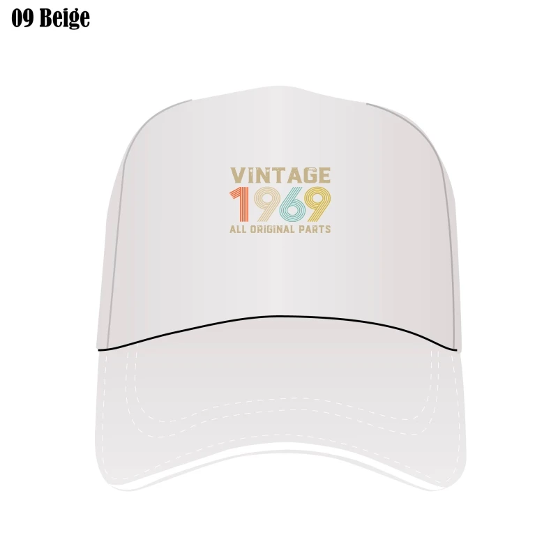 

50Th Birthday Gift Vintage 1969 Men Custom Hat Fashion Kpop Big Sunscreen Visors Cotton Custom Mesh Bill Hats Men
