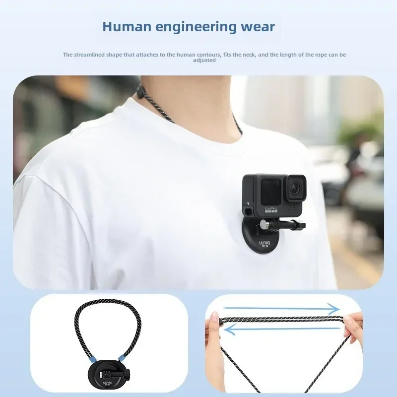Крепление для Gopro шейный кронштейн спортивная камера Dji UURIG BH14 с лямкой на шее