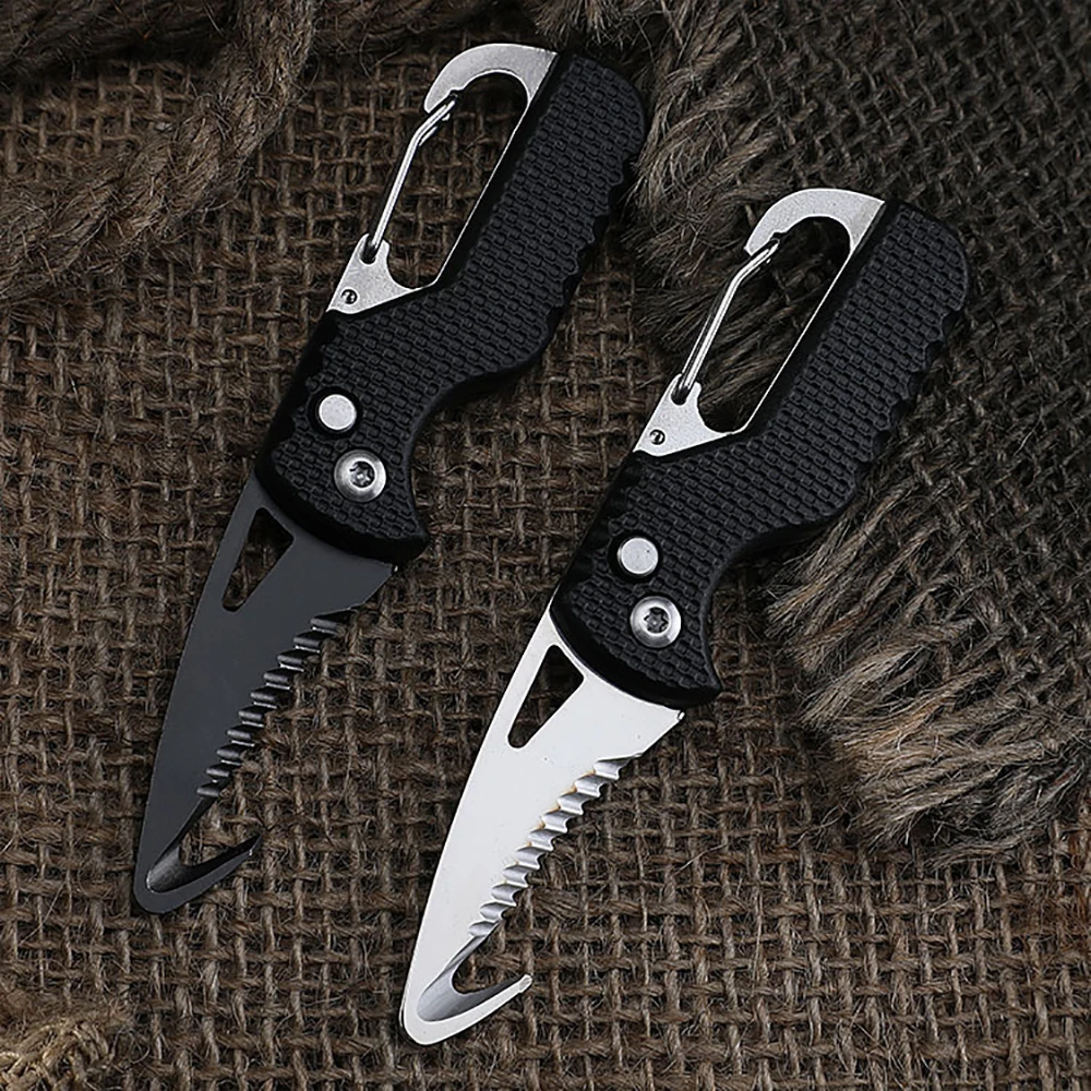 

Portable Knife Outdoor Camping Folding Knife Express Package Knife Gift Keychain Serrated Hook Knife Carry-on Survival Tool Box