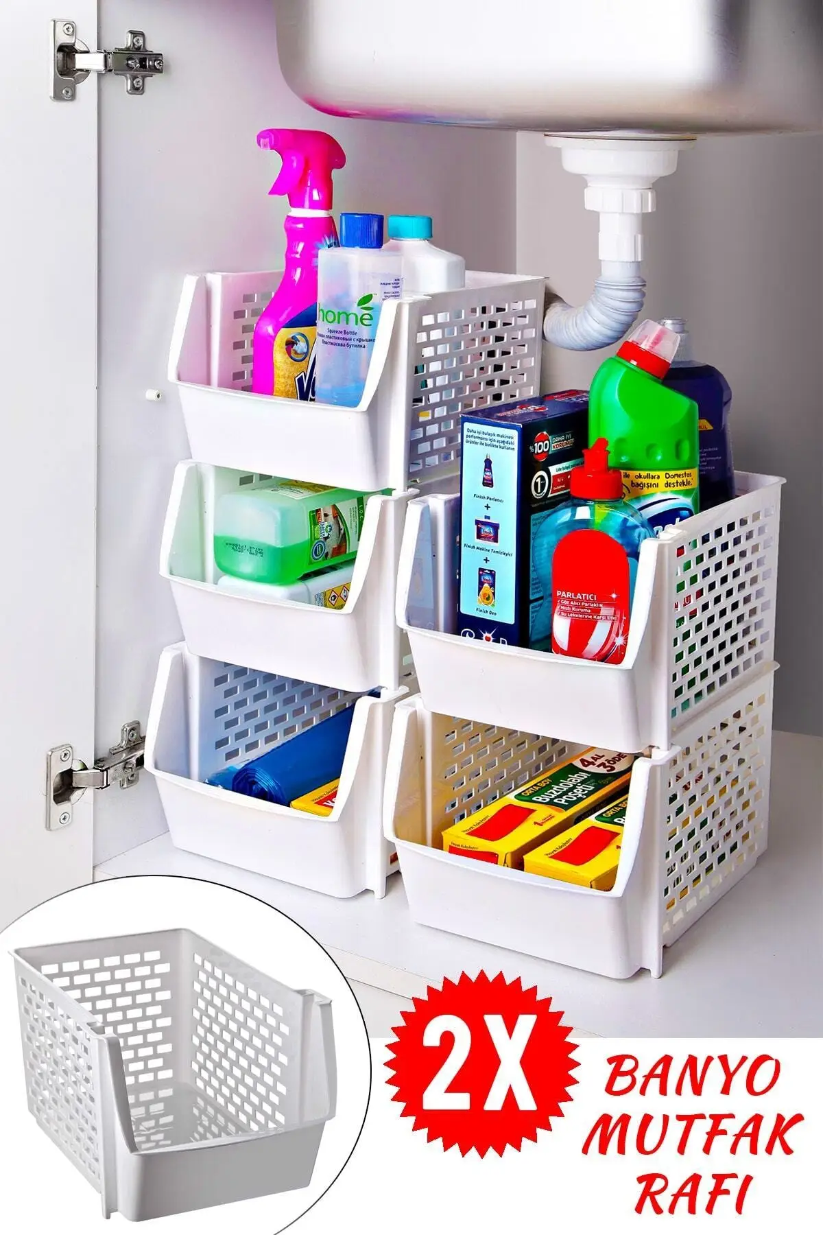 

2 Detachable Organizer Bathroom Kitchen Shelves