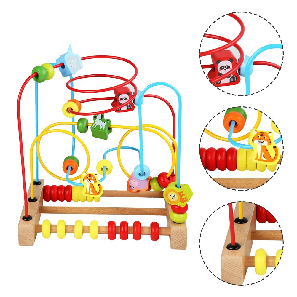 

Roller Wooden Coaster Beads Bead Circlewirefirstanimals Preschool Educational Kids Activity Cube Abacus Baby Counting