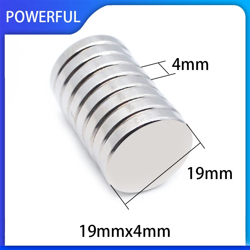 

2~50PCS/Lot 19x4mm Round NdFeB Neodymium Magnet N35 Super Powerful imanes Permanent Magnetic Disc 19mm x 4mm