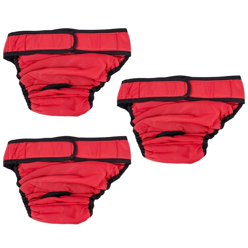 

3X Dog Panties Dog Pants Dog Diaper Hygiene Pants, Size XL Red