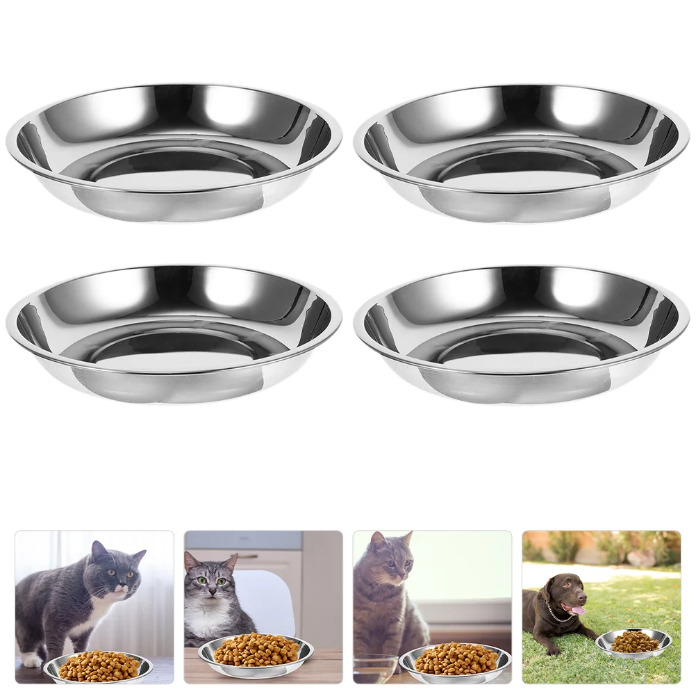 

4 шт., миска для кормления домашних животных, из нержавеющей стали