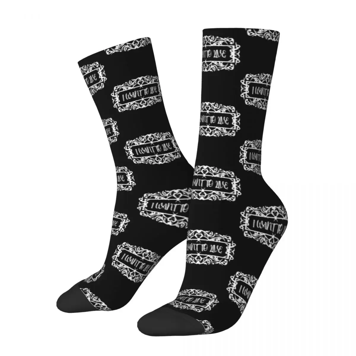 

I Want To Live I want to live Unisex Winter Socks Outdoor Happy Socks street style Crazy Sock