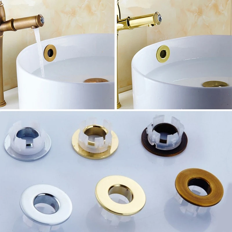 

1Pcs Sink Hole Round Overflow Cover Ceramic Pots Basin Sink Overflow Covers Kitchen Hotels Bathroom Accessories