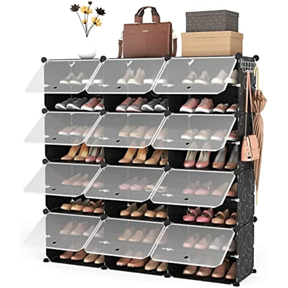 

Portable Shoe Rack Organizer 8-Tier Shoe Cabinet 48-Pair Shoe Storage Expandable Free Standing Stackable Space Shoe Rack