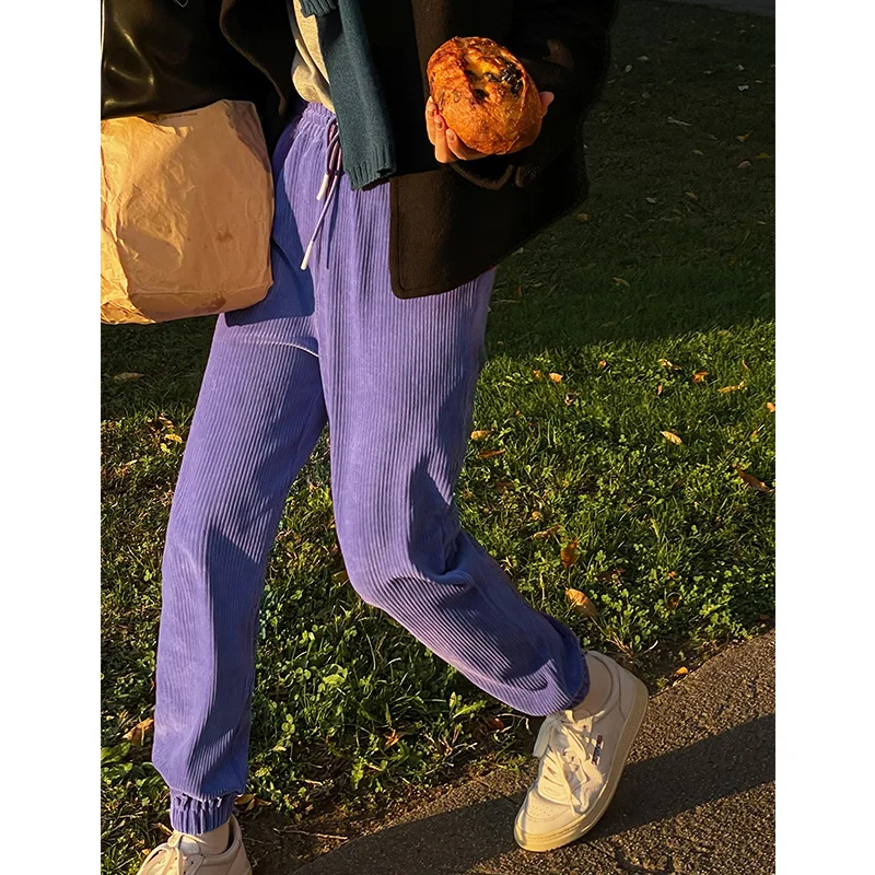 

FOR "Do not return", stretch, velvet, foot, foot, female design, small, high waist, straight pants 2912-1