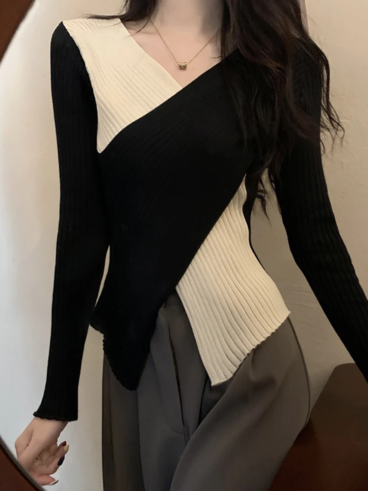 

Women's Criss-Cross Sweater Spring Autumn Ladies Full Sleeve Casual Tops