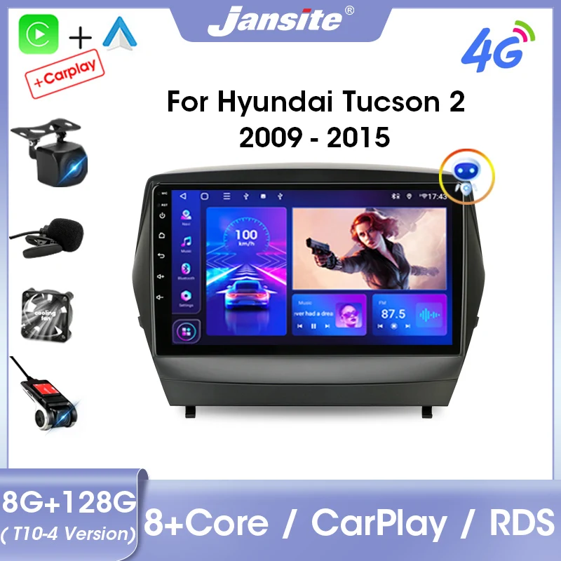

Jansite 2Din Android 11 For Hyundai Tucson 2 LM IX35 2009-2015 Car Radio Multimedia Video Players Carplay Auto DVD IPS Screen FM