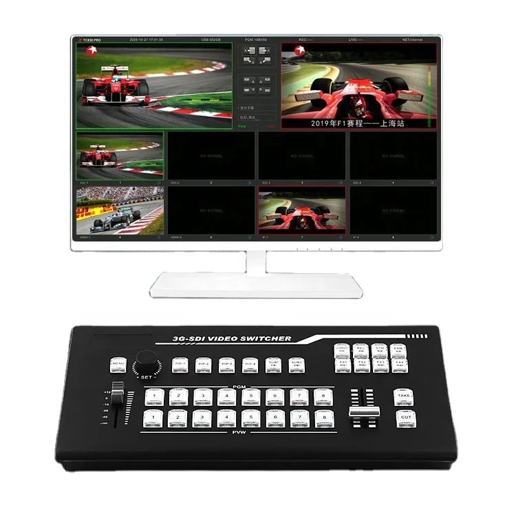 

Professional broadcast equipment 1080P 60fps 8 channels SDI-H DMI inputs Real Time Live Streaming audio video mixer switcher