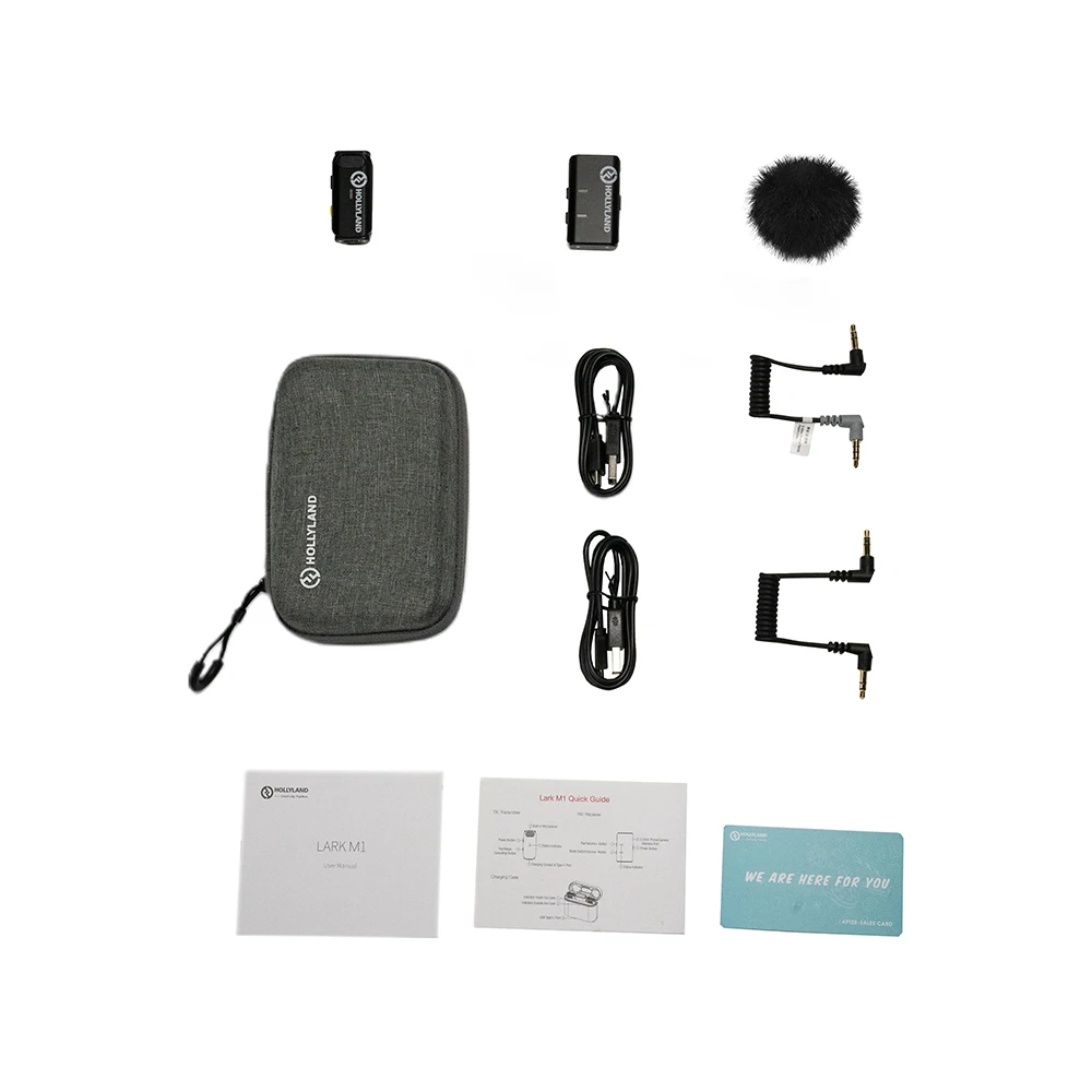 Ceny Hollyland Lark M1 Duo 600ft Bezprzewodowy Mikrofon Z Etui Z Funkcją ładowania Przenośny Mini Klapa Mikrofonu Nagrywanie Audio Wideo Dla Telefonów