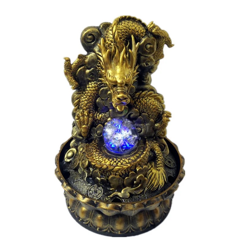 

Desktop Chinese Dragon Flowing Water Decoration Resin Craft Gift Decoration