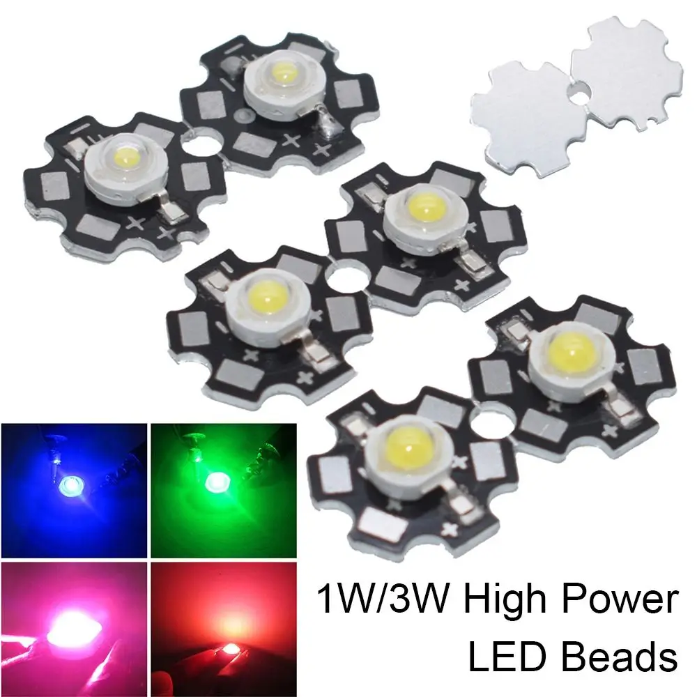 

25pcs Durable Black Star PCB Heat Sink Full Spectrum High Power With 20mm Board LED Beads 1W 3W DIY Light