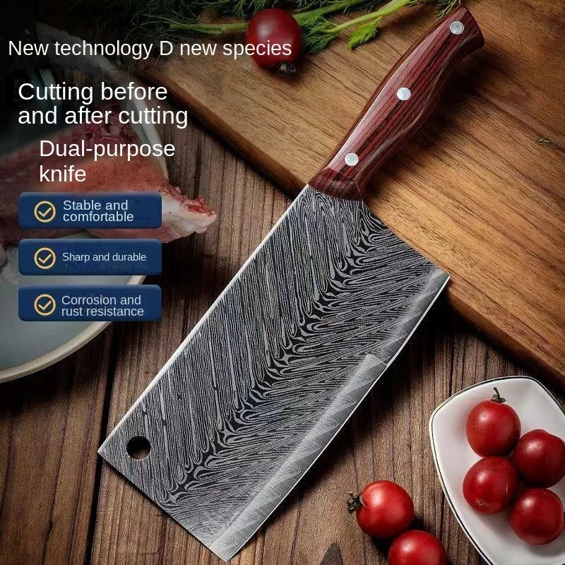 

Кухонный Нож двойного назначения из нержавеющей стали для измельчения и резки, домашний Острый кухонный нож, специальный шеф-повар для изме...