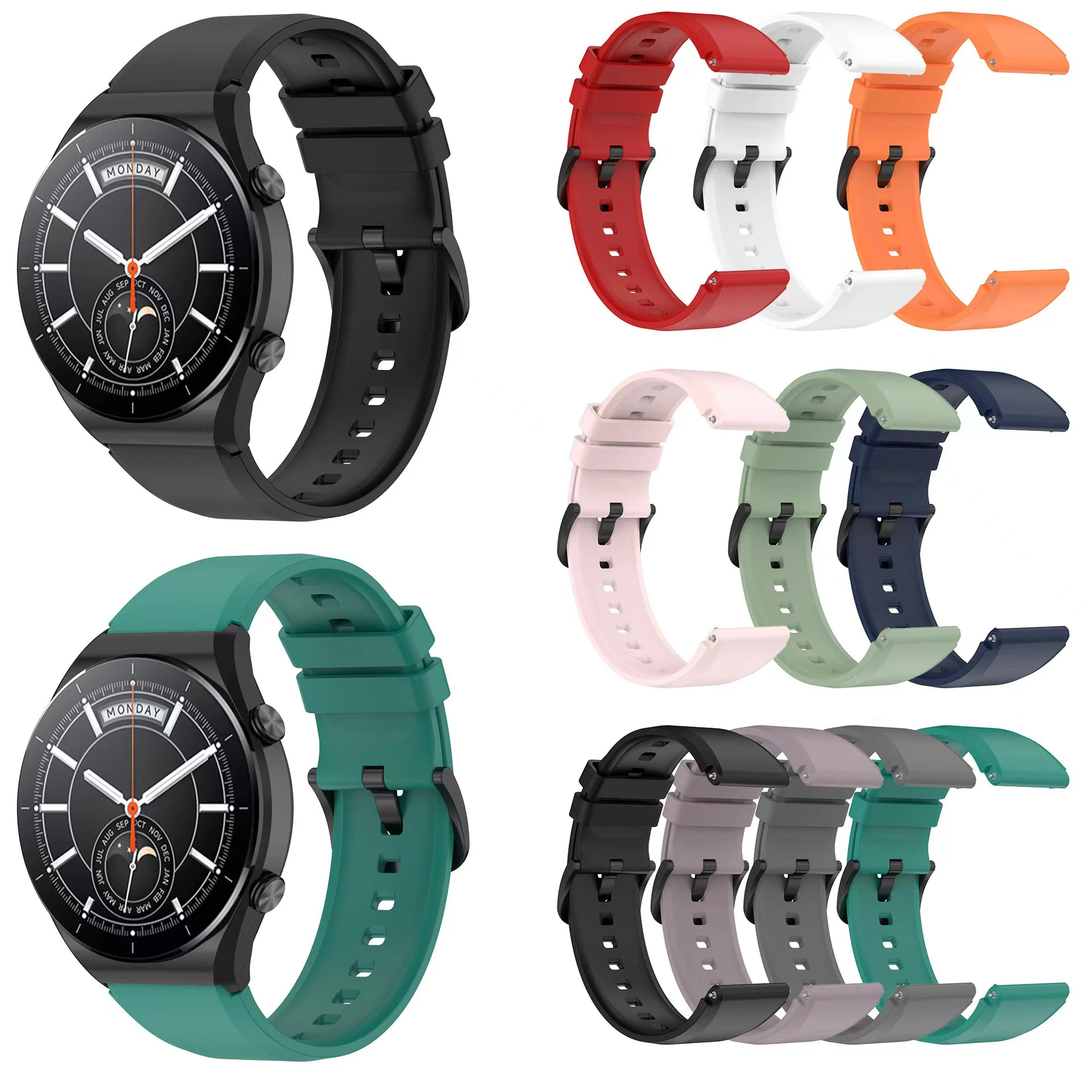 

22mm Silicone Watch Band For Xiaomi Watch S1 Strap Sport Replacement Bracelet For Xiaomi Watch Color W/Huawei GT 2 46mm Band
