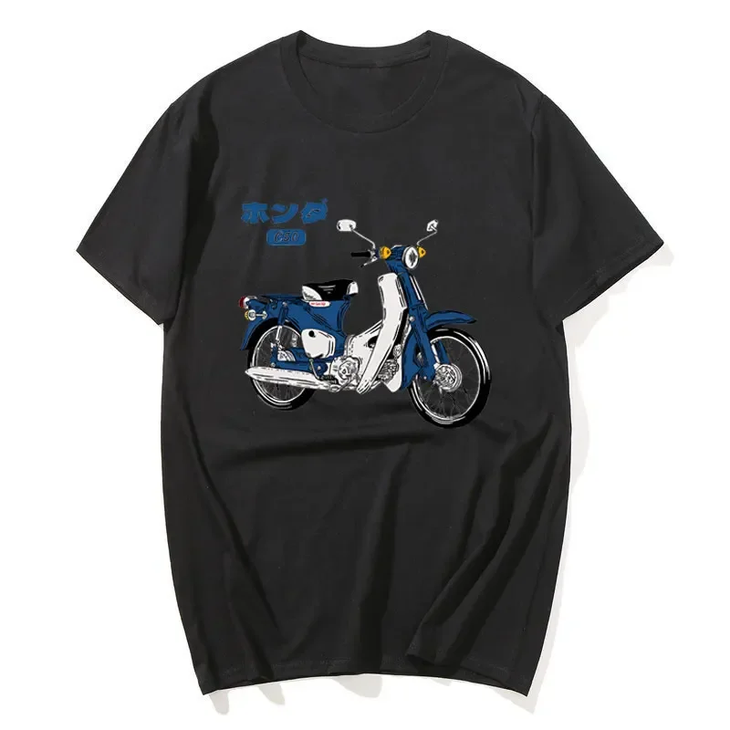 Классическая футболка с мотоциклом Super Cub C50 летние мужские хлопковые модные