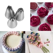 #2D#2F#1M Pastry Nozzles Stainless Steel Icing Cream Piping Tips Confectionery Drop Flower Rose Cake Cupcake Decorating Tools