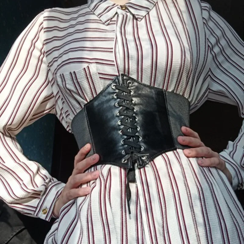 

Модный Корсет, широкие ремни из искусственной кожи, пояс для похудения для женщин, эластичный пояс на талию, женский пояс