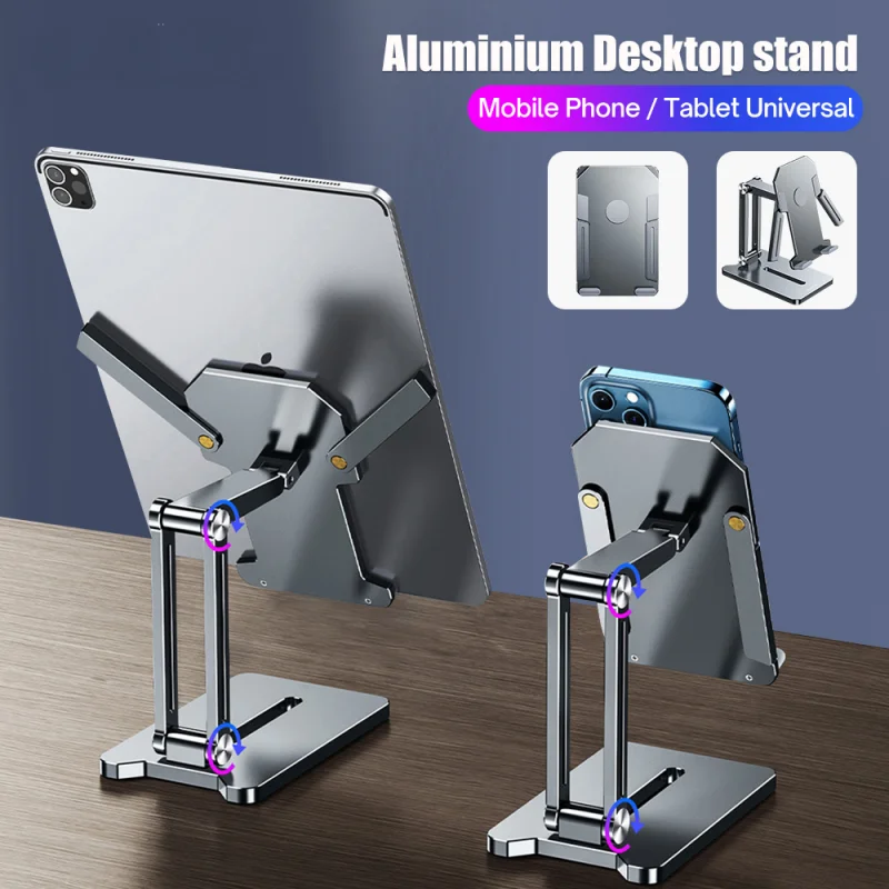 

Foldable Tablet Stand Aluminum Adjustable Support Desktop Three Shaft Design Multi Angle for iPad Samsung Xiaomi accessories