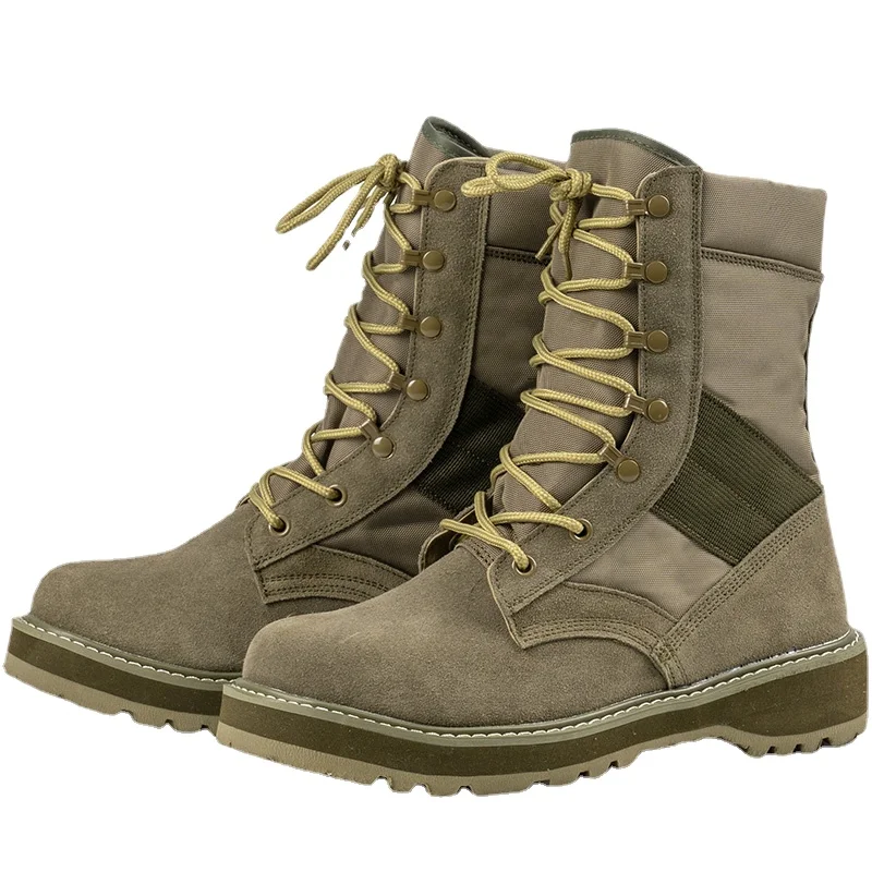

Spring men High-Top Outdoor Breathable Special Forces Tactical Desert Land War Army Fan Mountaineering Security Training Boots
