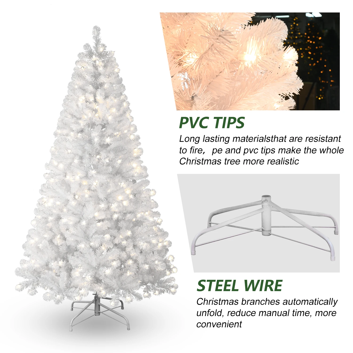 

4FT Pre-Lit Artificial Christmas Tree Easy Assembly Prelighted Xmas Tree with LED Lights and Metal Stand for Holiday Decoration