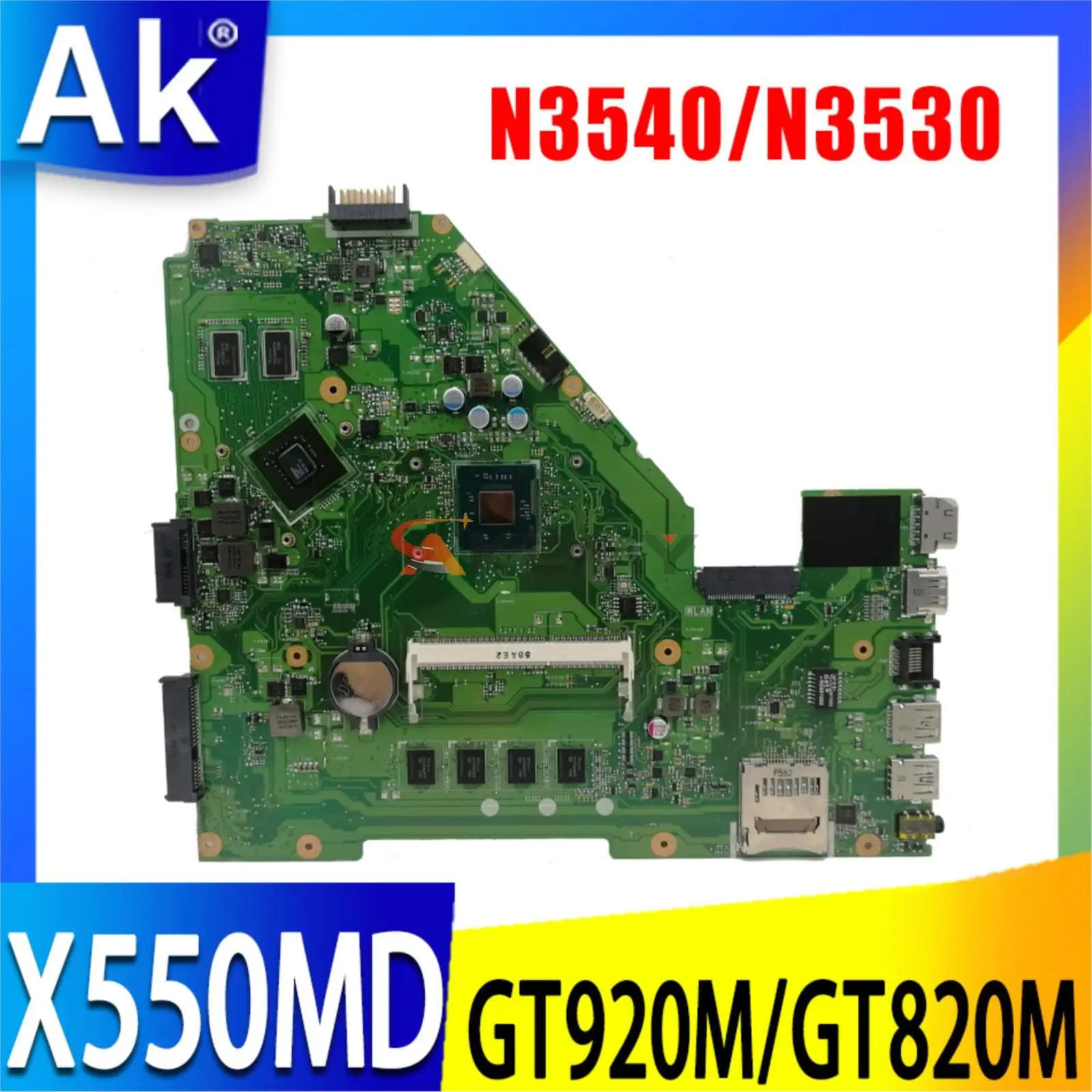 Материнская плата для ноутбука X550MD N2840 N2940 N3540/N3530 GT920M/GT820M RAM-4GB/0 ГБ X550MJ X552M X550M Y582M DX992M