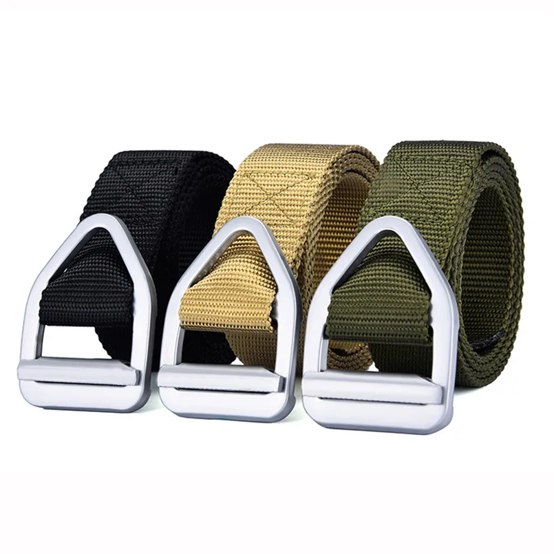 

Tactical Belt D Shape Metal Buckle Fabric Nylon Canvas Fashion Climbing Ourdoors Unisex Bullet Pants Waistband for Men