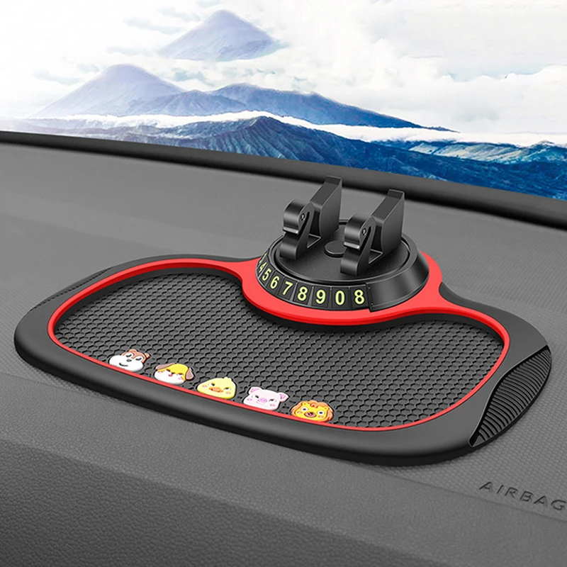 

Multi-Functional Car Anti-Slip Mat Auto Phone Holde Parking Number Plate Pad cute car accessories
