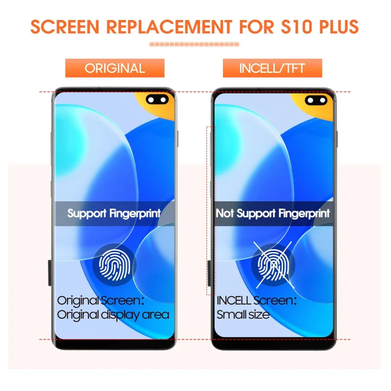 Экран для Samsung Galaxy S10 Plus S10+ G975 G975F ЖК-дисплей Цифровой сенсорный экран с рамкой в
