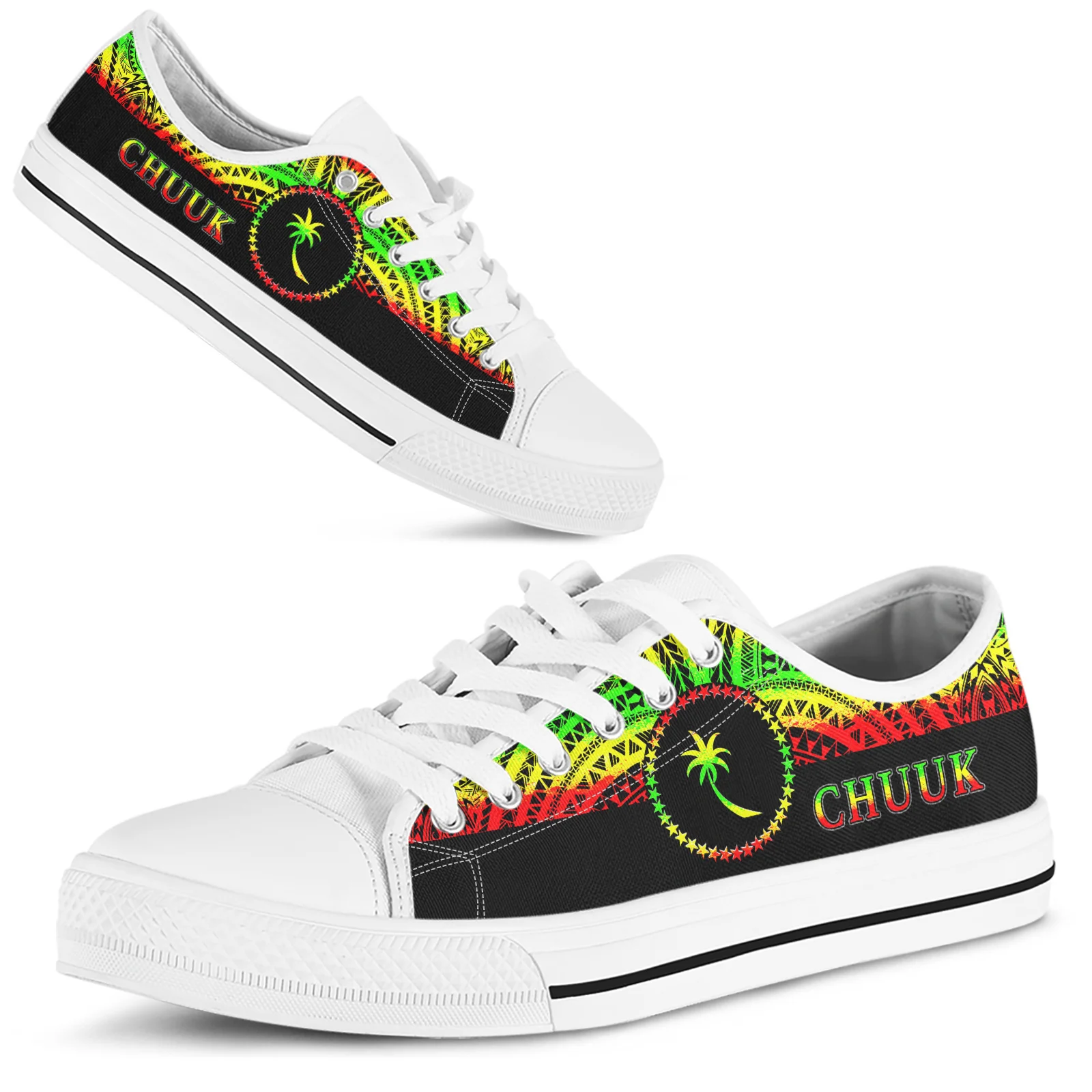 

Pynesia Design Brand Canvas Shoes Chuuk Print Shoes Comfortle Outdoor Sneakers White Zapatos Planos De Mujer