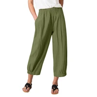 great colorfast straight great stitching lady harem trousers for daily wear women cropped pants harem pants