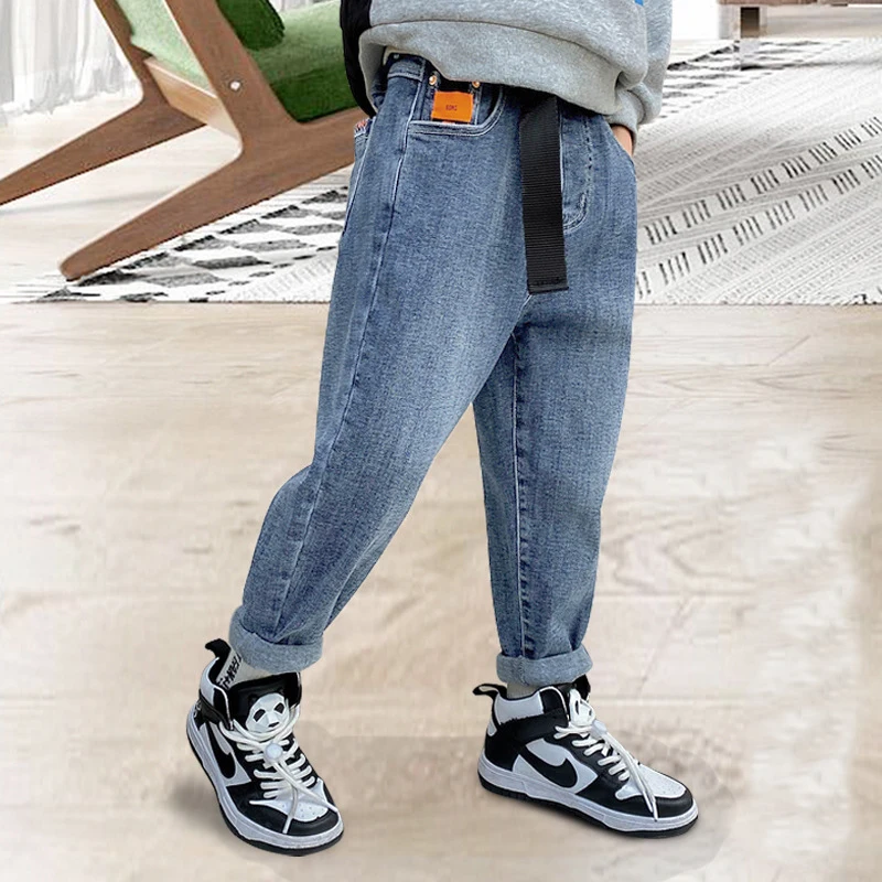 

Джинсы-карго для мальчиков, хлопковые брюки для подростков, цвет раньше, синие, модные облегающие джинсовые штаны для детей 2, 4, 6, 8, 10, 12, 14, 16 лет