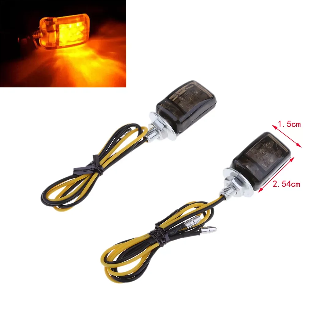 

MagiDeal LED Chrome Micro Mini Small Indicators Blinkers Motorcycle Amber