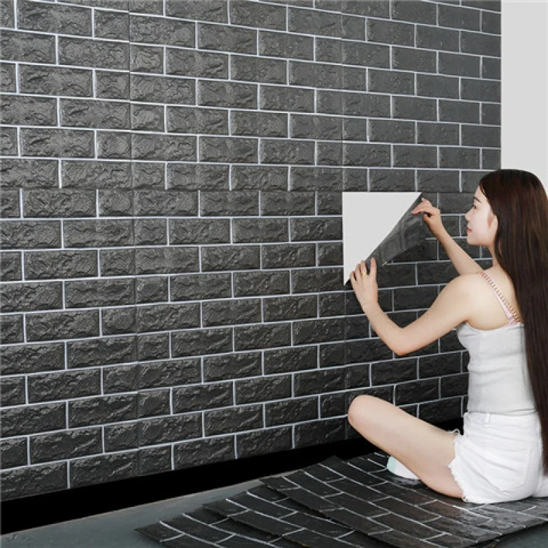 

3D Brick Wallpaper High Quality Waterproof XPE Foam for Living Room Bedroom DIY Self Adhesive Wall Sticker Art Home Wall Decor