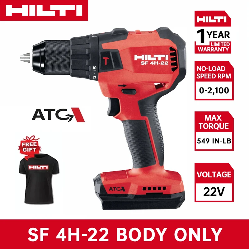 

HILTI SF 4H-22 Cordless Hammer Drill Driver 2 Speed High Torque Hand Electric Impact Drill Brushless Motor Power Tools