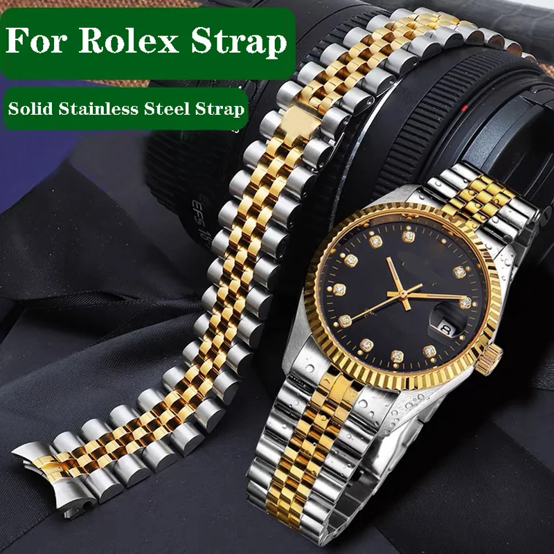 

Solid Stainless Steel Watch Accessories Band For Rolex DATEJUST DAY-DATE OYSTERPERTUAL DATE Watch Strap 13 17 20 21mm Bracelet