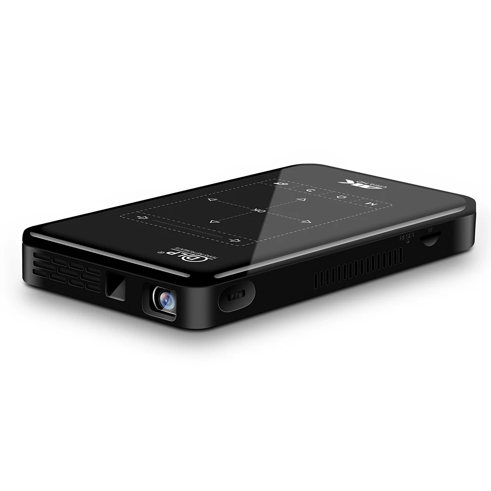 

Portable mini projector android 9 1G 8G HD-MI input 3D 4K movie projector P09-II with mirroring DLP projector