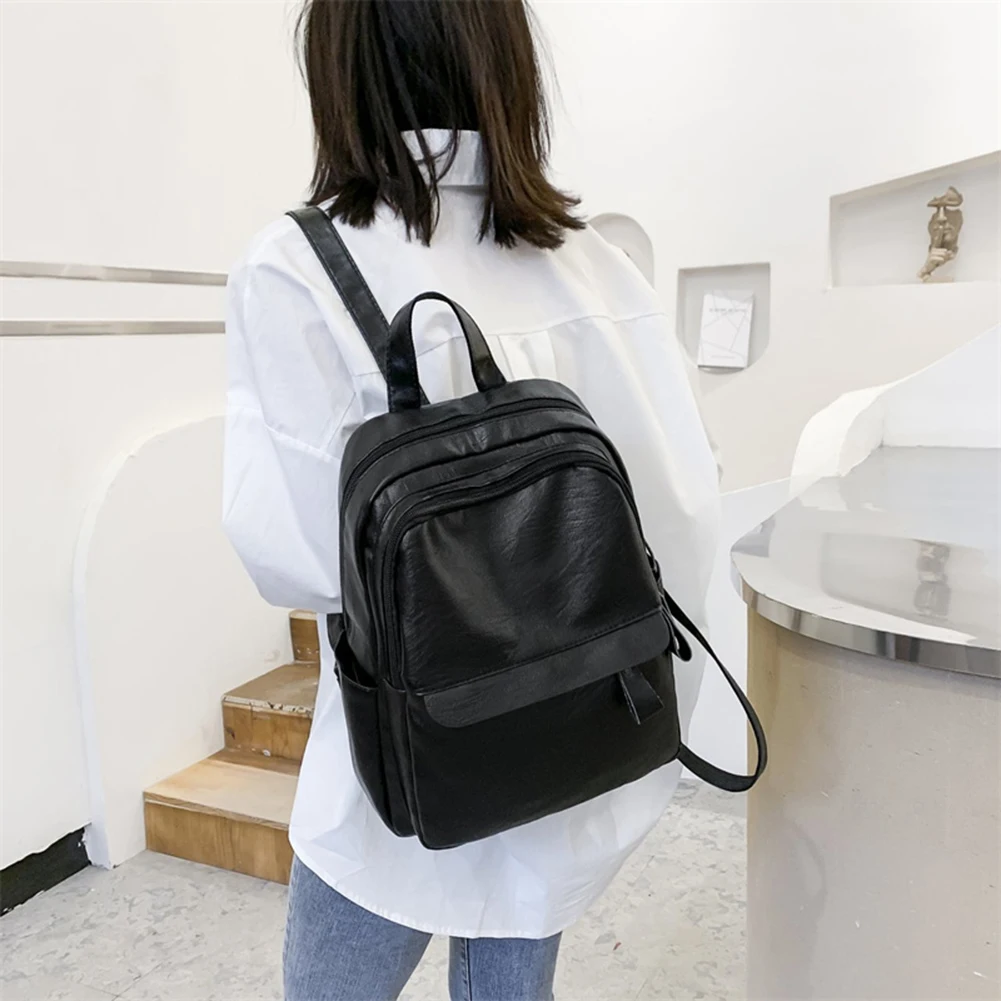 

Women Large Capacity Backpack Purses Vintage Leather Female Shoulder Bags Student School Bags Ladies Travel Bagpack Rucksack