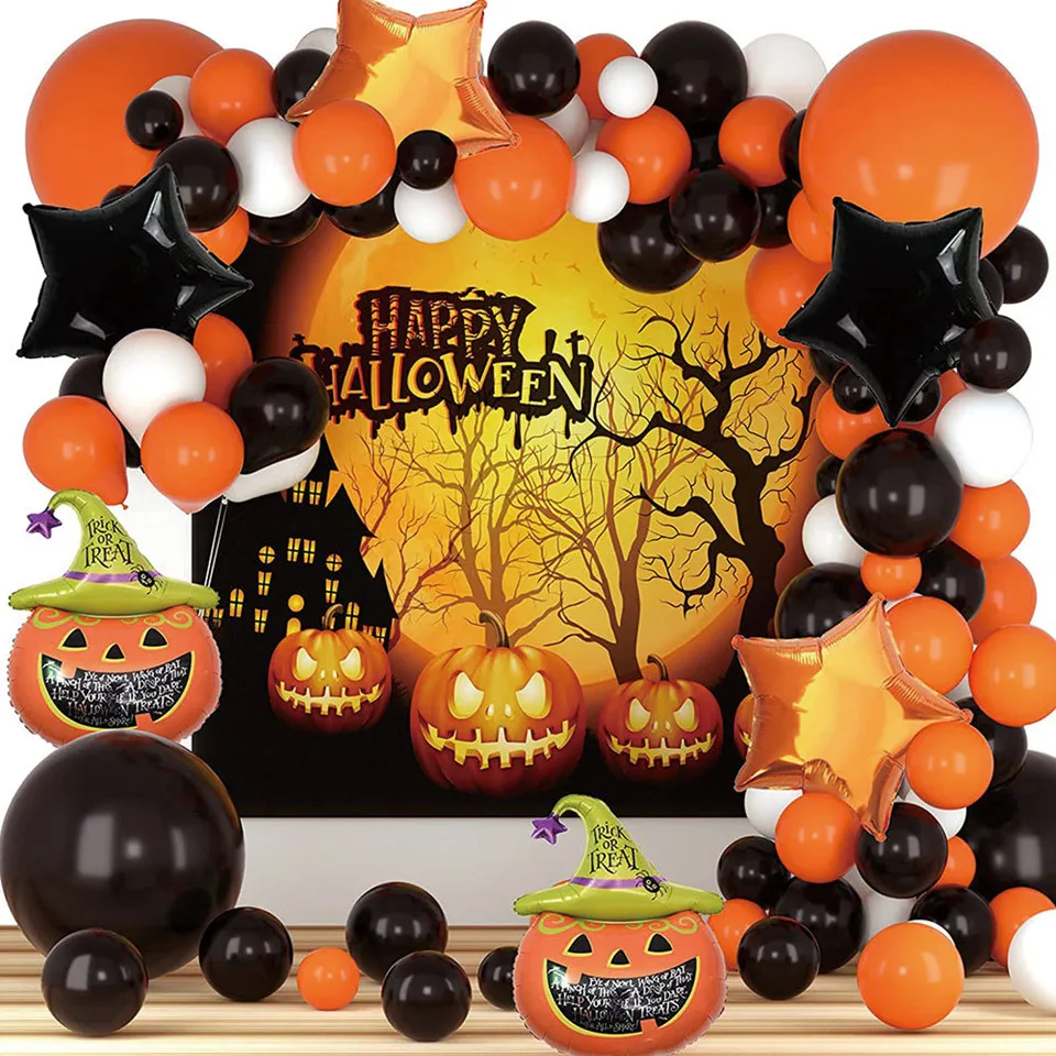

DIY Xmas Halloween Balloons Set Pumpkin Ghost Bat Globos Aluminum Film Balloons Inflatable Toys Halloween Christmas Decoration
