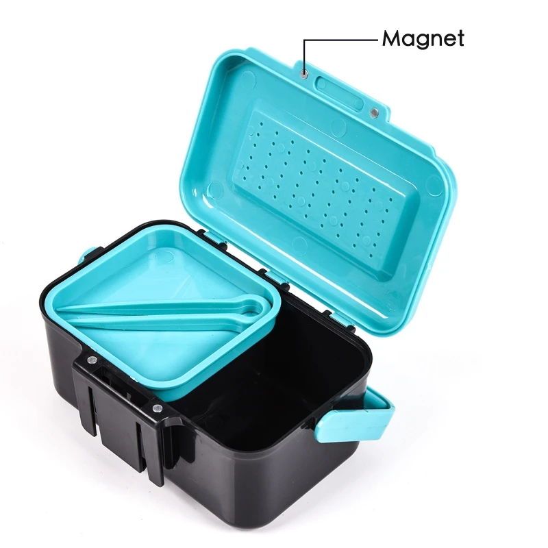 

Multifunctional 2 Compartments Live Bait Box Red Worm Earthworm Lure Plastic Boxes Fly Bass Carp Fishing Tackle Storage