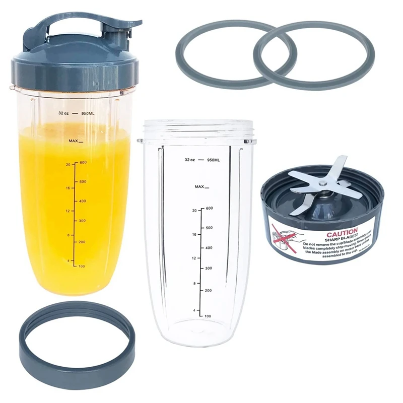 

Replacement 32Oz For Nutribullet Blender Cups & Blade Part Compatible With 600W/900W Blender