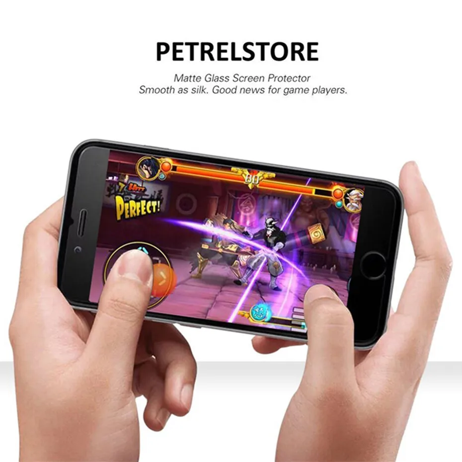 No fingerprint screen protector for iphone 8 7 6s X XR XS Max matte tempered glass on iphone 11 Pro 7 plus 5s se protective film